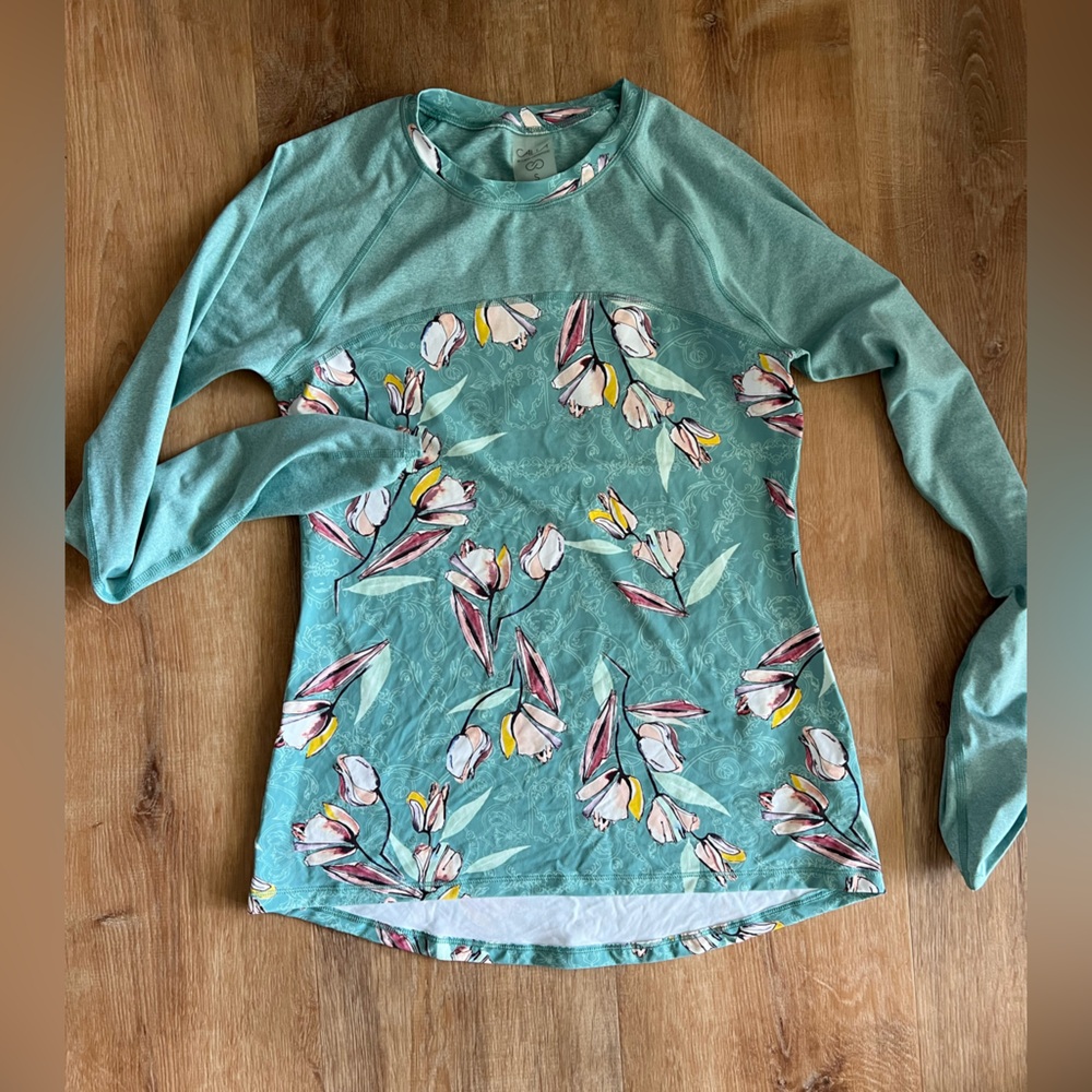 CALIA Rashguard Swim Top Small Garden Gate Long Sleeve Carrie Underwood.